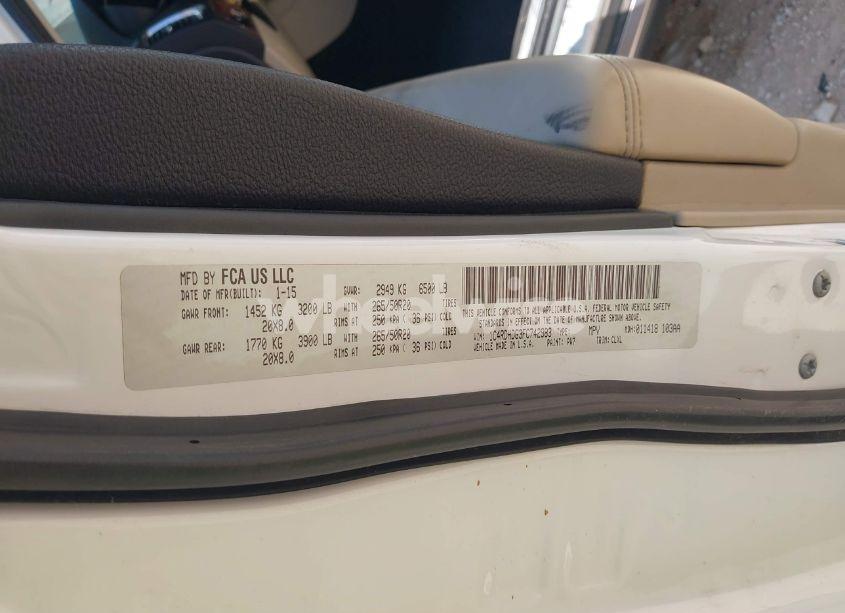 Photo 9 of 2015 Dodge Durango LIMITED (VIN 1C4RDHDG3FC742983)