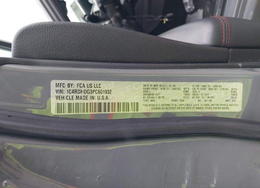 Photo 9 of 2023 Dodge Durango GT PLUS RWD (VIN 1C4RDHDG3PC601932)