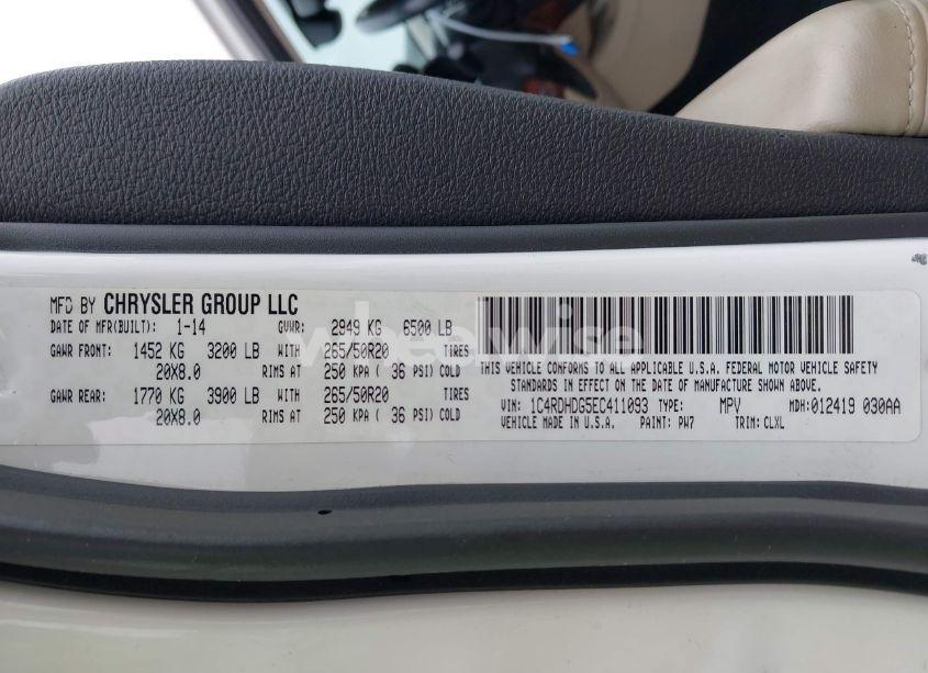 Photo 9 of 2014 Dodge Durango LIMITED (VIN 1C4RDHDG5EC411093)