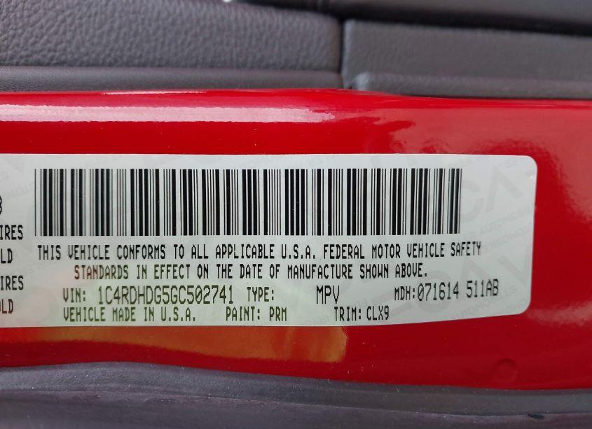 Photo 9 of 2016 Dodge Durango LIMITED (VIN 1C4RDHDG5GC502741)