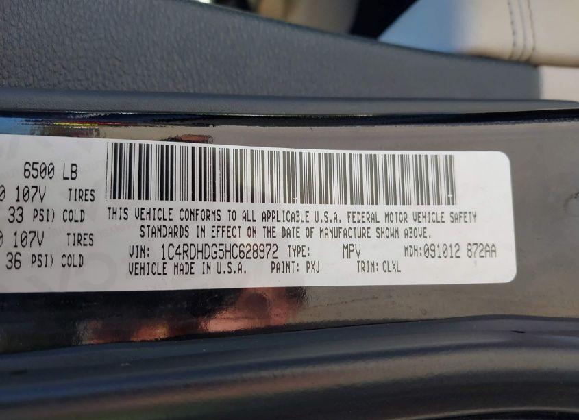 Photo 9 of 2017 Dodge Durango GT RWD (VIN 1C4RDHDG5HC628972)