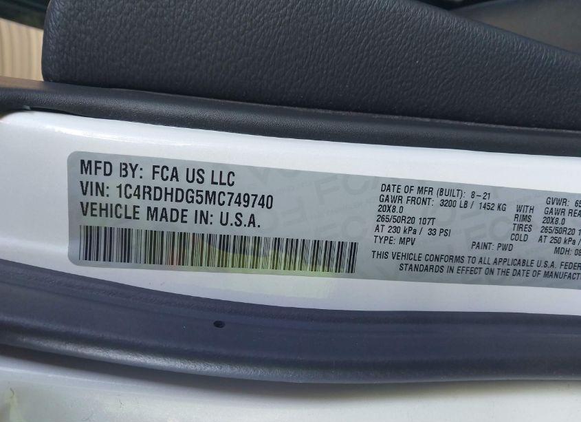 Photo 9 of 2021 Dodge Durango GT RWD (VIN 1C4RDHDG5MC749740)