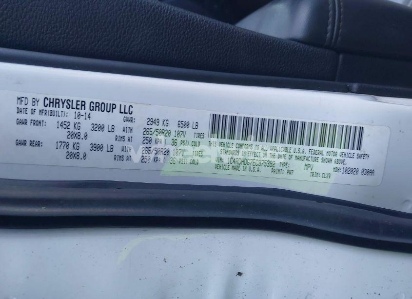 Photo 9 of 2014 Dodge Durango LIMITED (VIN 1C4RDHDG7EC975392)