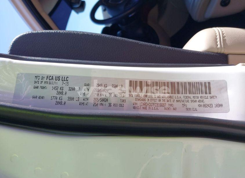 Photo 9 of 2015 Dodge Durango LIMITED (VIN 1C4RDHDG7FC916697)