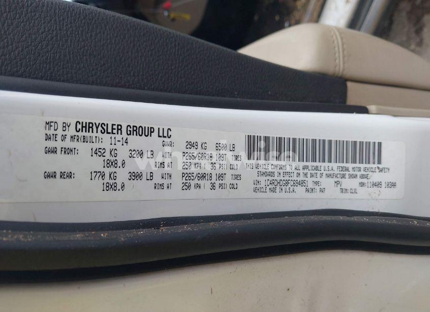 Photo 9 of 2015 Dodge Durango LIMITED (VIN 1C4RDHDG8FC694851)