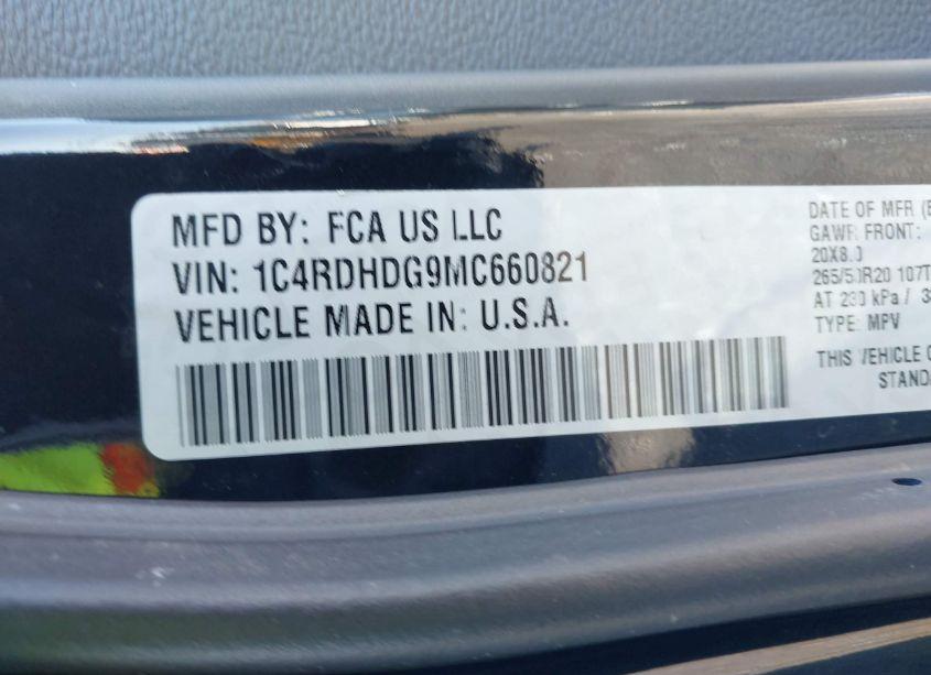 Photo 9 of 2021 Dodge Durango GT RWD (VIN 1C4RDHDG9MC660821)