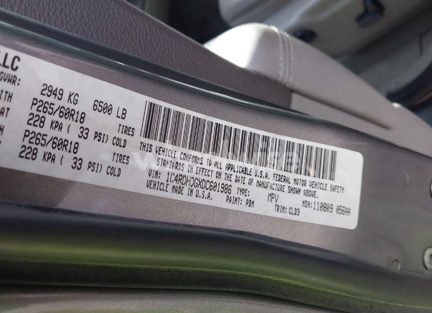 Photo 9 of 2013 Dodge Durango CREW (VIN 1C4RDHDGXDC601986)