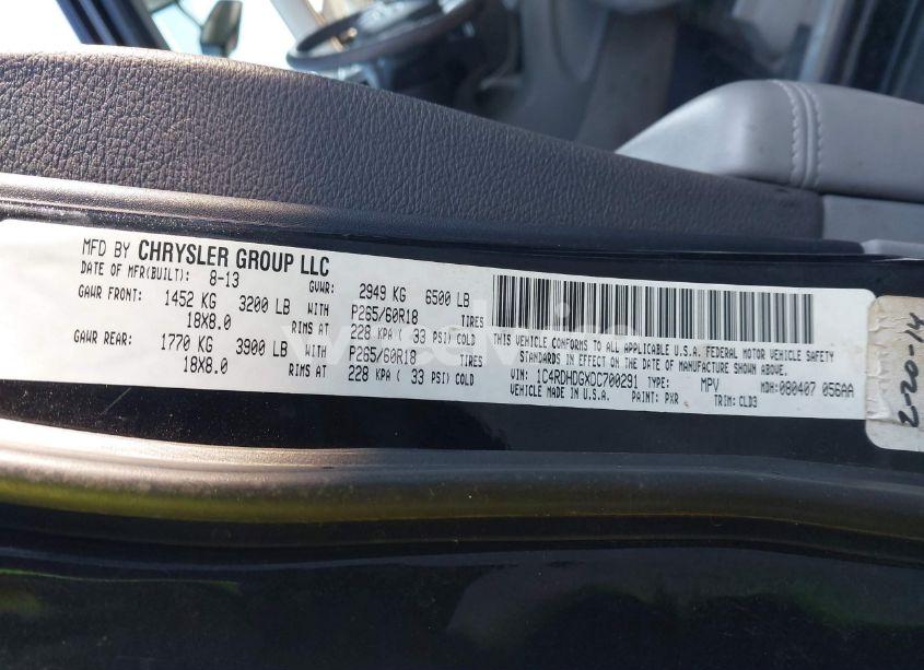 Photo 9 of 2013 Dodge Durango CREW (VIN 1C4RDHDGXDC700291)