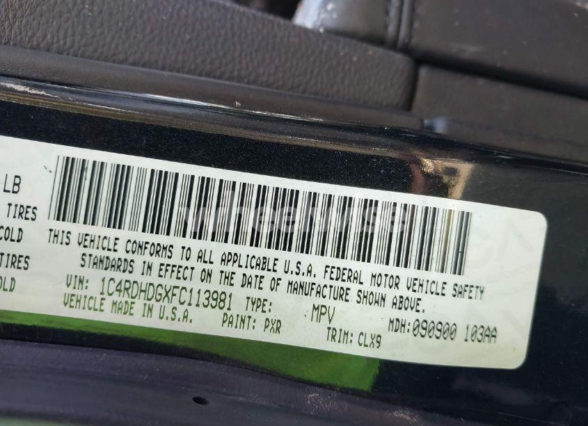 Photo 9 of 2015 Dodge Durango LIMITED (VIN 1C4RDHDGXFC113981)