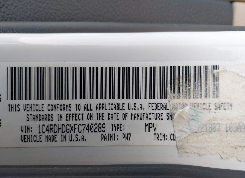 Photo 9 of 2015 Dodge Durango LIMITED (VIN 1C4RDHDGXFC740289)