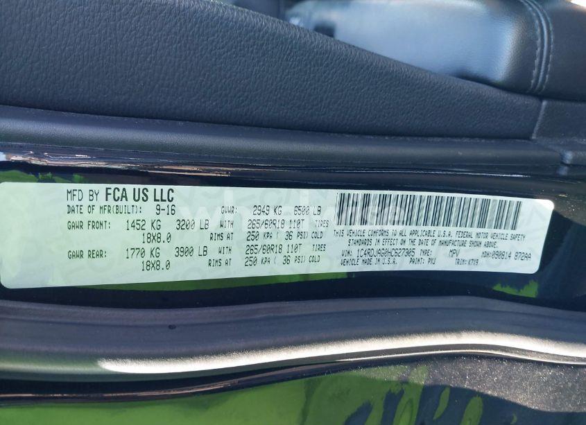 Photo 9 of 2017 Dodge Durango SXT AWD (VIN 1C4RDJAG0HC627305)