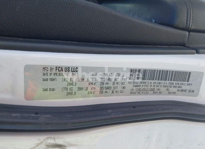 Photo 9 of 2018 Dodge Durango SXT AWD (VIN 1C4RDJAG0JC116666)