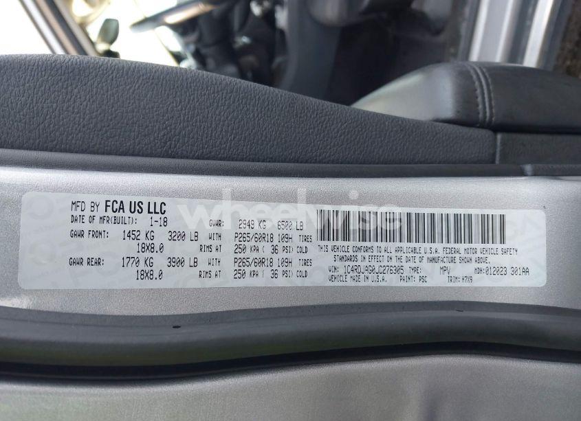 Photo 9 of 2018 Dodge Durango SXT AWD (VIN 1C4RDJAG0JC276305)