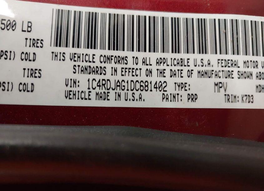 Photo 9 of 2013 Dodge Durango SXT (VIN 1C4RDJAG1DC681402)