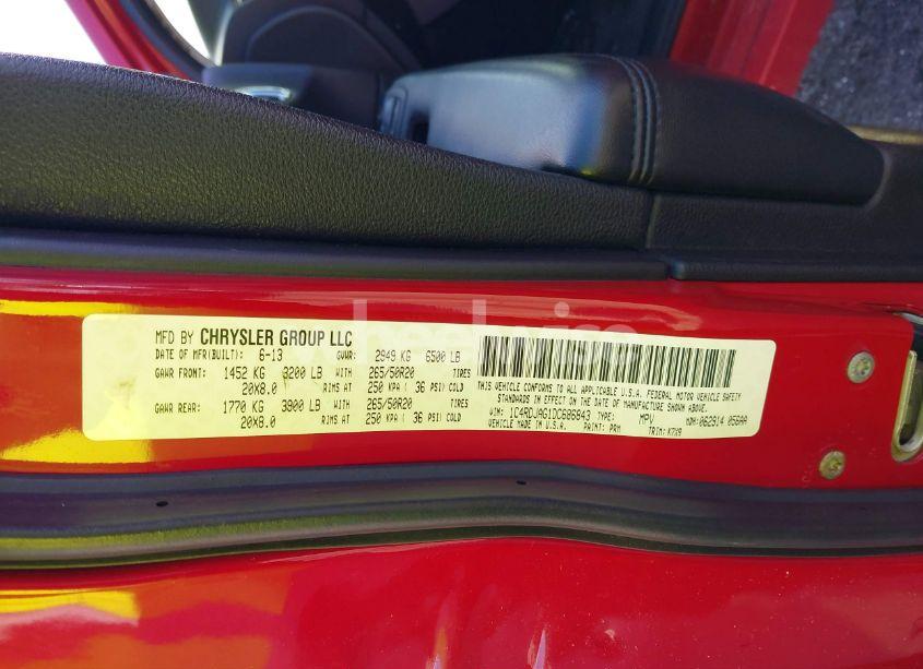 Photo 9 of 2013 Dodge Durango SXT (VIN 1C4RDJAG1DC686843)