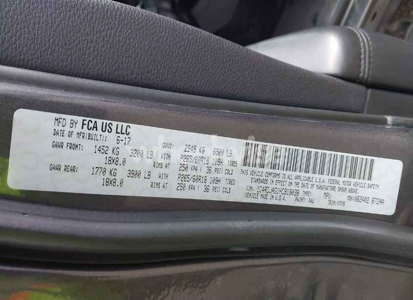 Photo 9 of 2017 Dodge Durango SXT AWD (VIN 1C4RDJAG1HC918038)