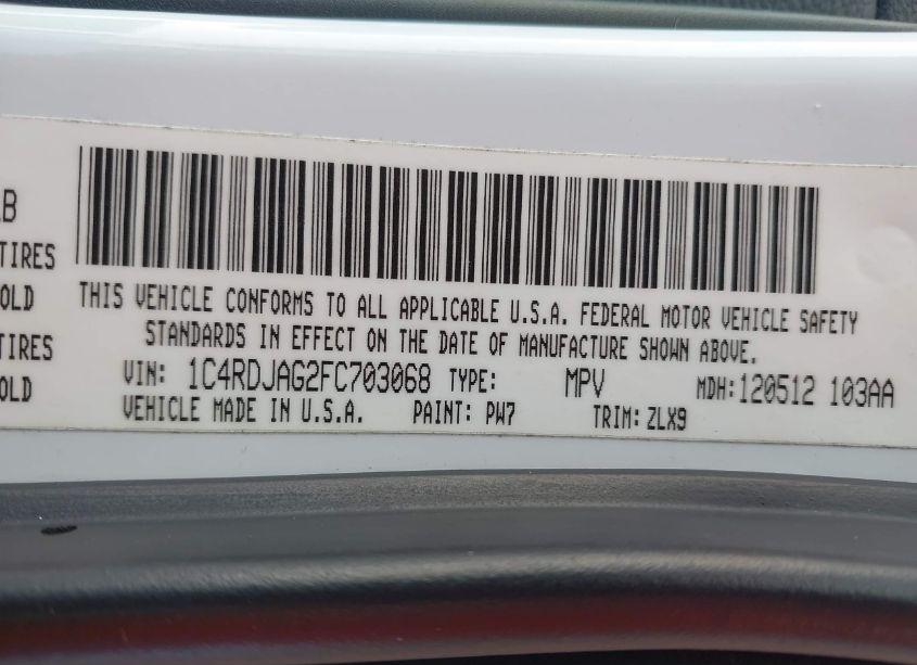 Photo 9 of 2015 Dodge Durango SXT (VIN 1C4RDJAG2FC703068)