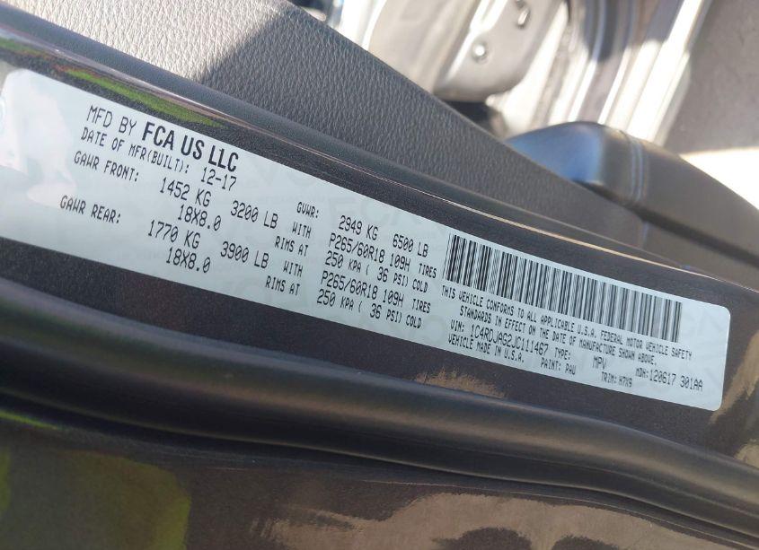 Photo 9 of 2018 Dodge Durango SXT AWD (VIN 1C4RDJAG2JC111467)