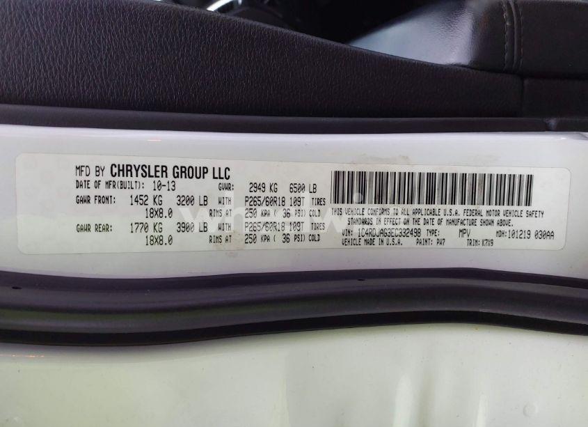 Photo 9 of 2014 Dodge Durango SXT (VIN 1C4RDJAG3EC332498)