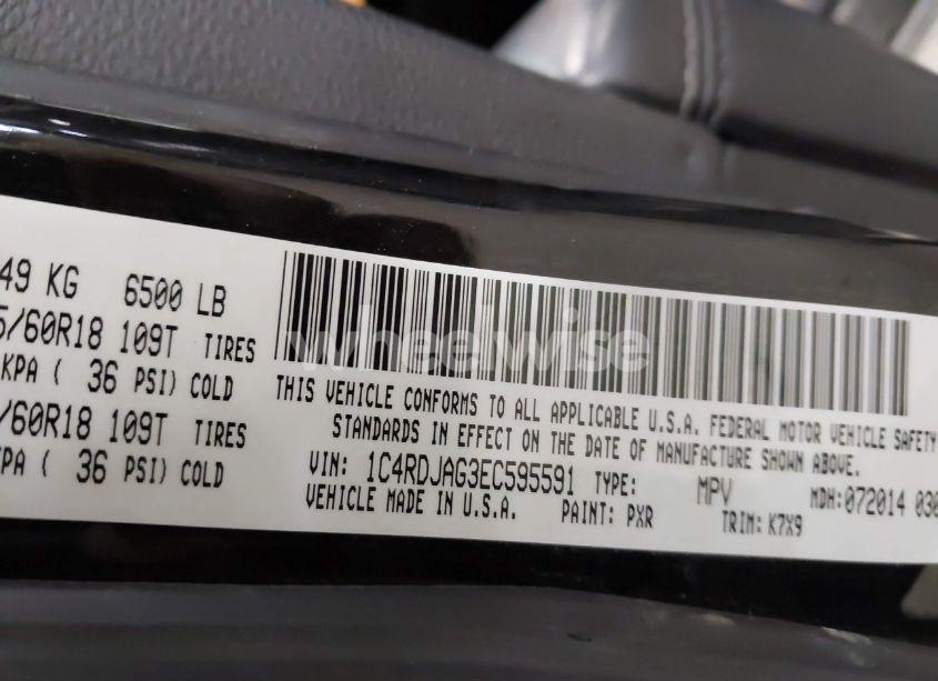 Photo 9 of 2014 Dodge Durango SXT (VIN 1C4RDJAG3EC595591)