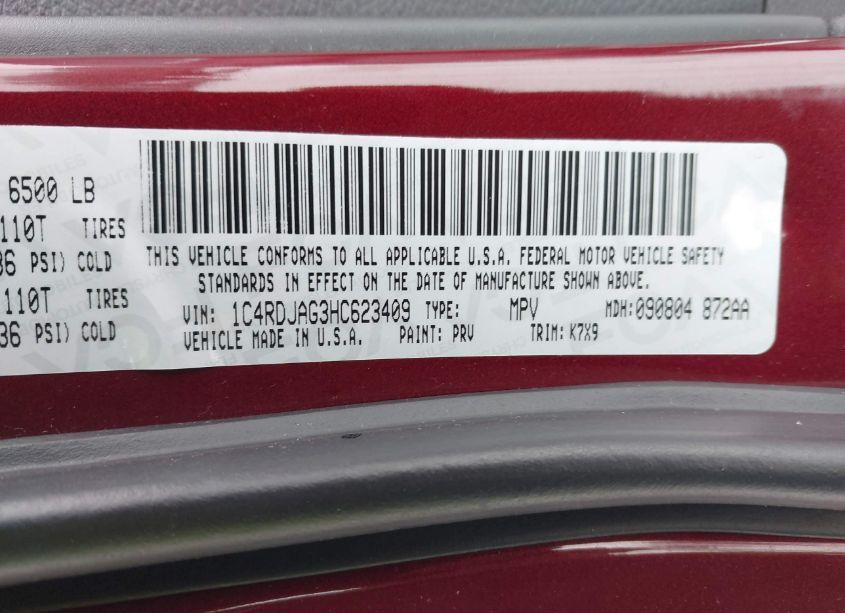 Photo 9 of 2017 Dodge Durango SXT AWD (VIN 1C4RDJAG3HC623409)