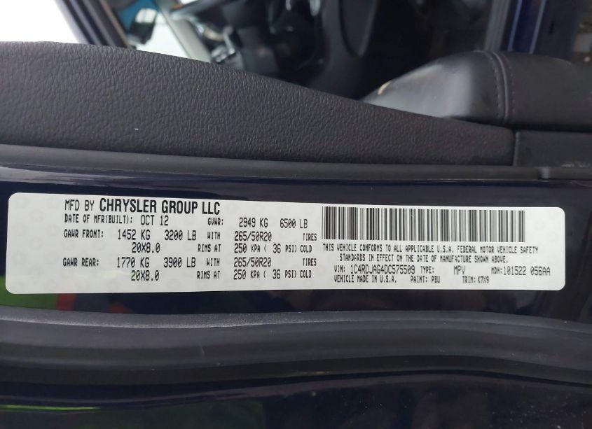 Photo 9 of 2013 Dodge Durango SXT (VIN 1C4RDJAG4DC575509)