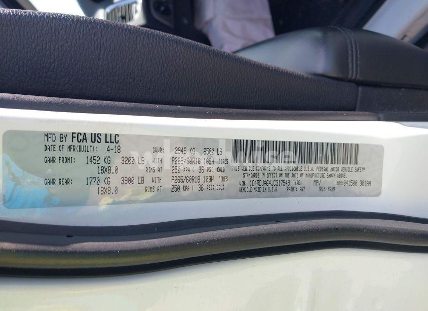 Photo 9 of 2018 Dodge Durango SXT AWD (VIN 1C4RDJAG4JC317549)