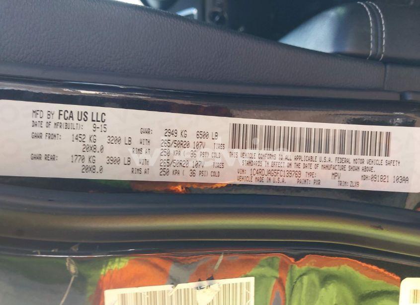 Photo 9 of 2015 Dodge Durango SXT (VIN 1C4RDJAG5FC139769)