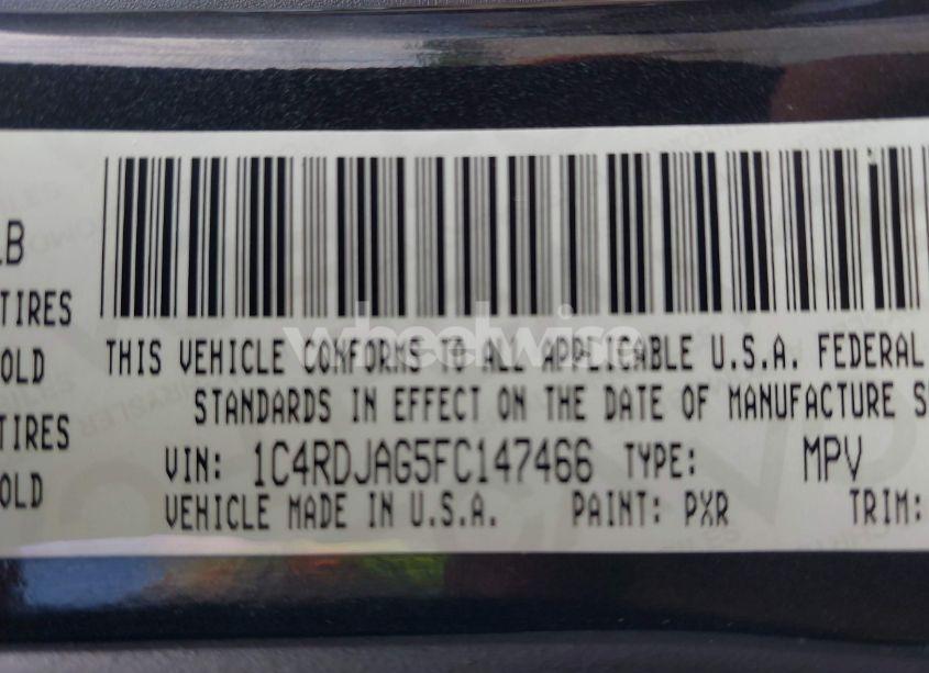 Photo 9 of 2015 Dodge Durango SXT (VIN 1C4RDJAG5FC147466)