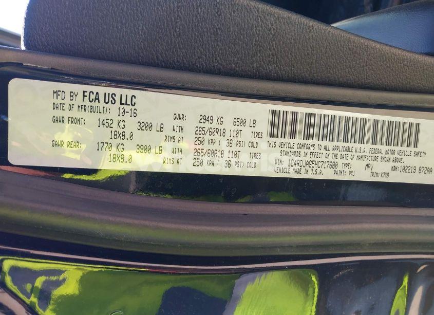 Photo 9 of 2017 Dodge Durango SXT AWD (VIN 1C4RDJAG5HC717680)