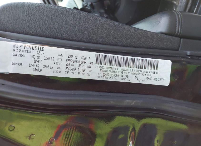 Photo 9 of 2018 Dodge Durango SXT AWD (VIN 1C4RDJAG5JC248144)