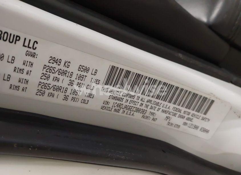 Photo 9 of 2014 Dodge Durango SXT (VIN 1C4RDJAG6EC380383)