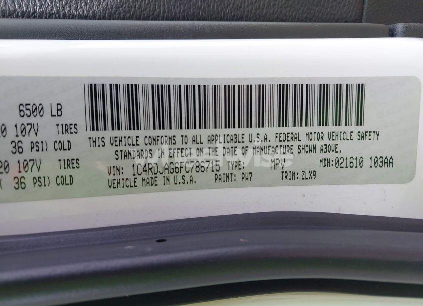 Photo 9 of 2015 Dodge Durango SXT (VIN 1C4RDJAG6FC786715)