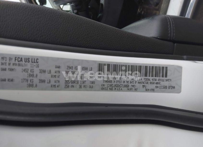 Photo 9 of 2017 Dodge Durango SXT AWD (VIN 1C4RDJAG6HC710060)