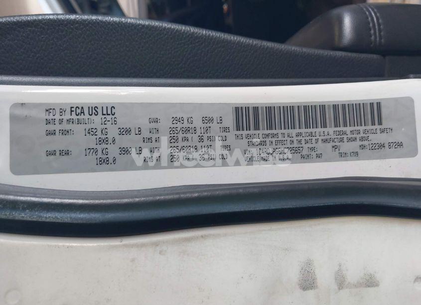 Photo 9 of 2017 Dodge Durango SXT AWD (VIN 1C4RDJAG6HC725657)