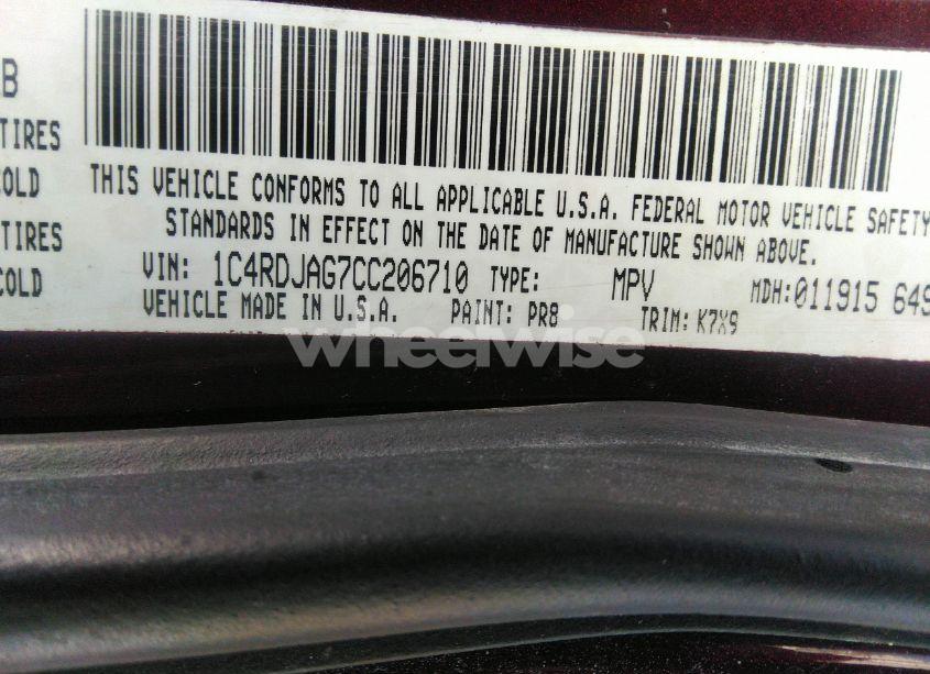 Photo 9 of 2012 Dodge Durango SXT (VIN 1C4RDJAG7CC206710)