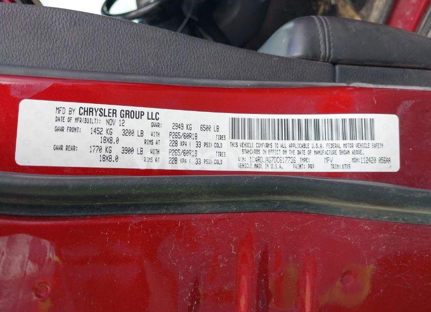 Photo 9 of 2013 Dodge Durango SXT (VIN 1C4RDJAG7DC617736)