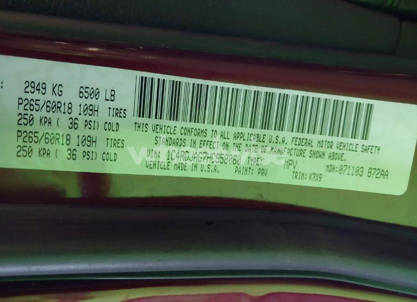 Photo 9 of 2017 Dodge Durango SXT AWD (VIN 1C4RDJAG7HC958060)