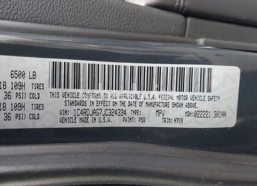 Photo 9 of 2018 Dodge Durango SXT AWD (VIN 1C4RDJAG7JC324334)