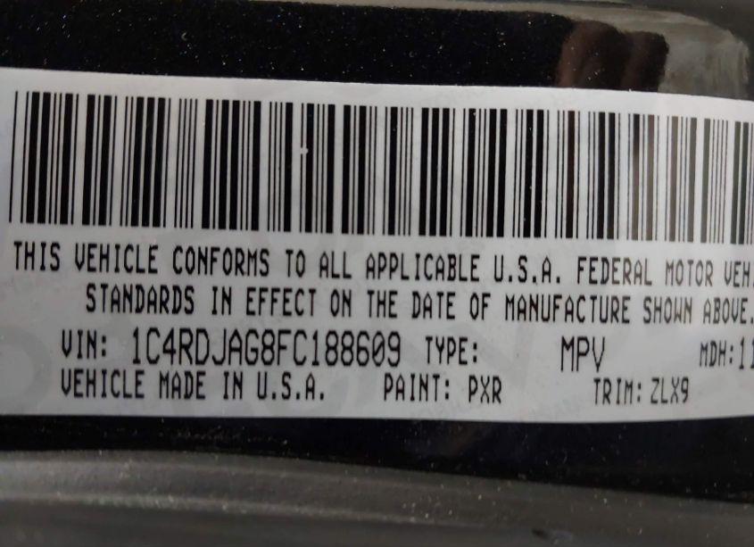 Photo 9 of 2015 Dodge Durango SXT (VIN 1C4RDJAG8FC188609)