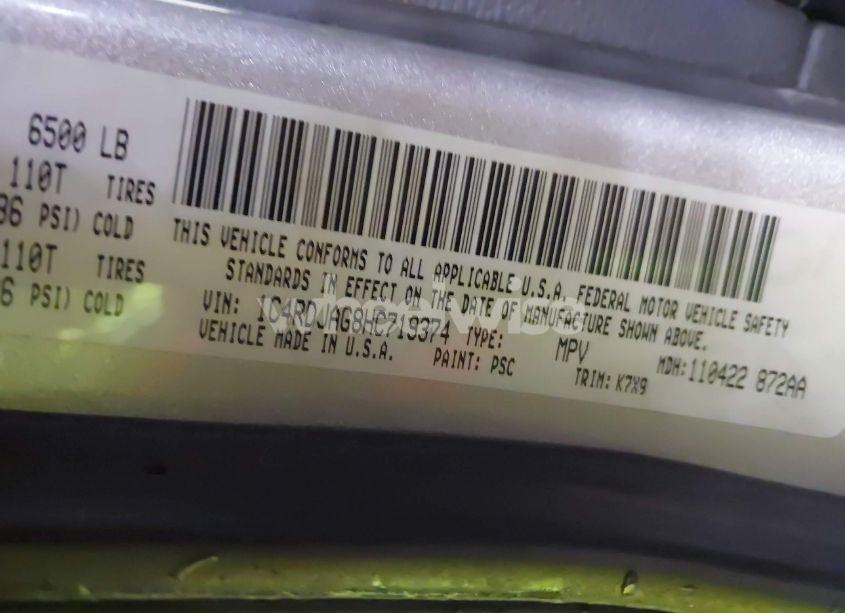 Photo 9 of 2017 Dodge Durango SXT AWD (VIN 1C4RDJAG8HC719374)