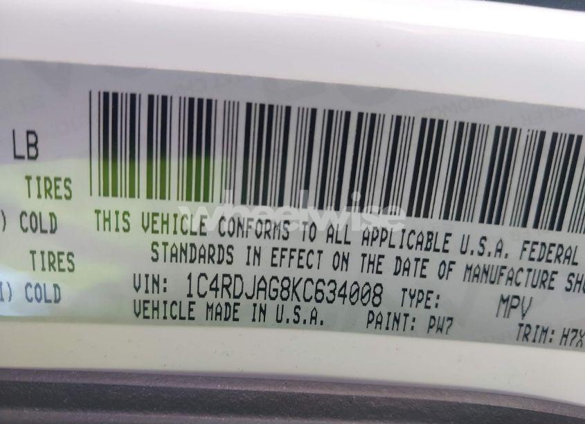 Photo 9 of 2019 Dodge Durango SXT AWD (VIN 1C4RDJAG8KC634008)