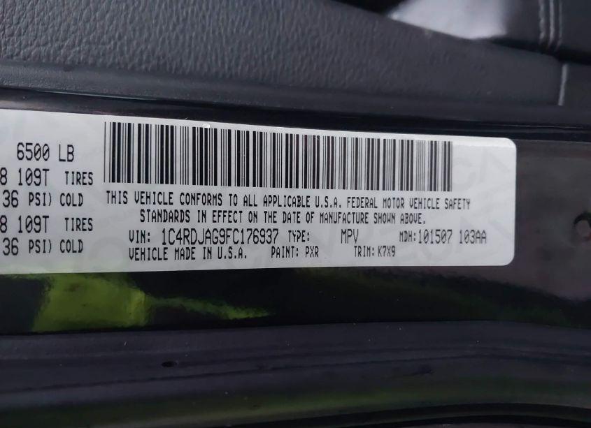 Photo 9 of 2015 Dodge Durango SXT (VIN 1C4RDJAG9FC176937)