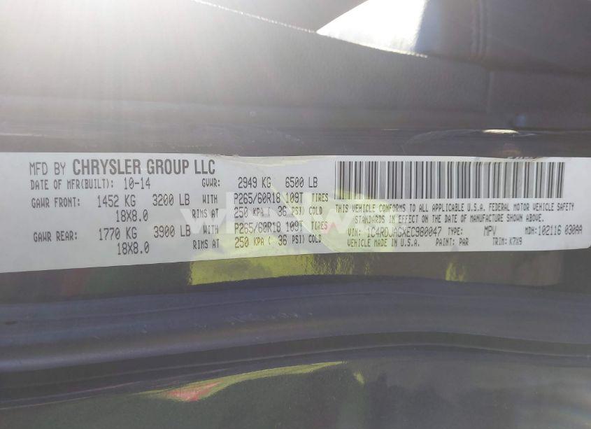 Photo 9 of 2014 Dodge Durango SXT (VIN 1C4RDJAGXEC980047)