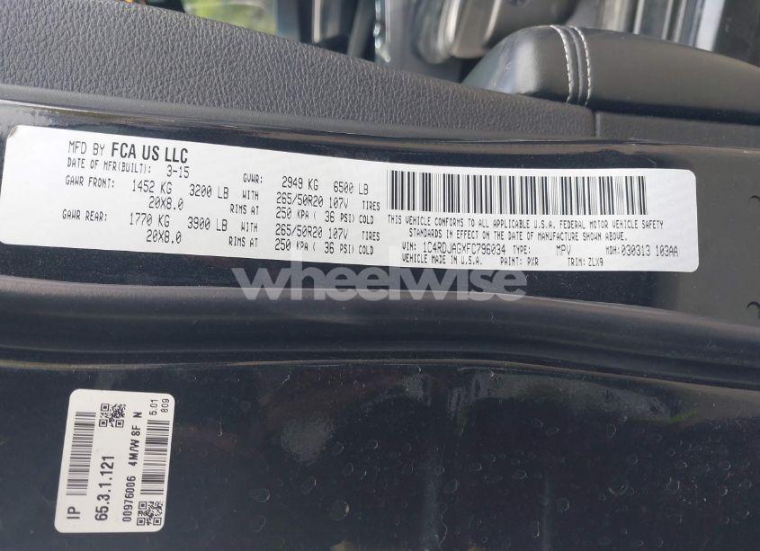 Photo 9 of 2015 Dodge Durango SXT (VIN 1C4RDJAGXFC796034)