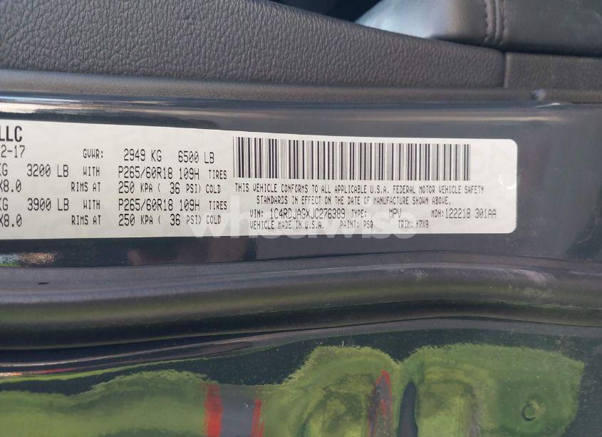 Photo 9 of 2018 Dodge Durango SXT AWD (VIN 1C4RDJAGXJC276389)