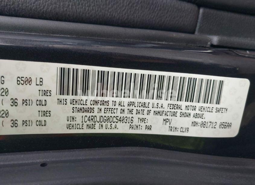 Photo 9 of 2013 Dodge Durango CREW (VIN 1C4RDJDG0DC540316)