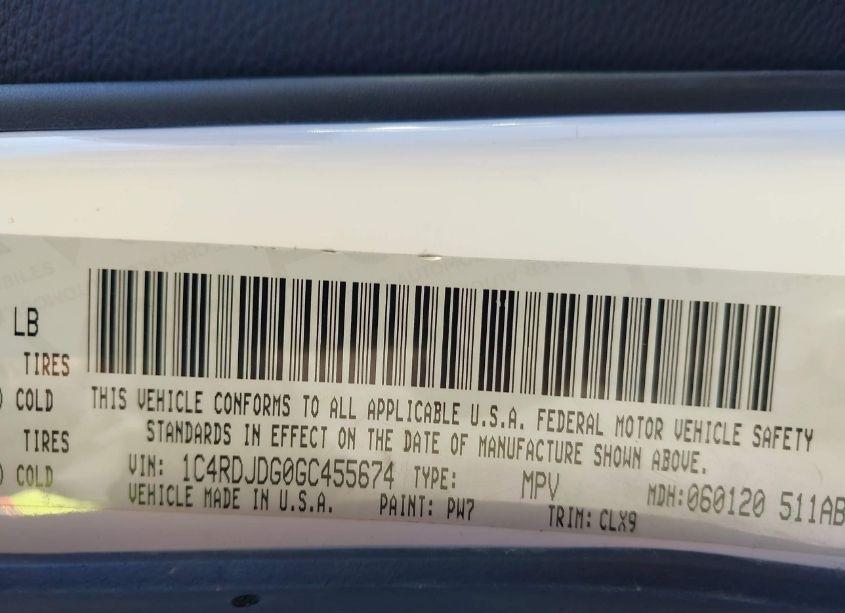 Photo 9 of 2016 Dodge Durango LIMITED (VIN 1C4RDJDG0GC455674)