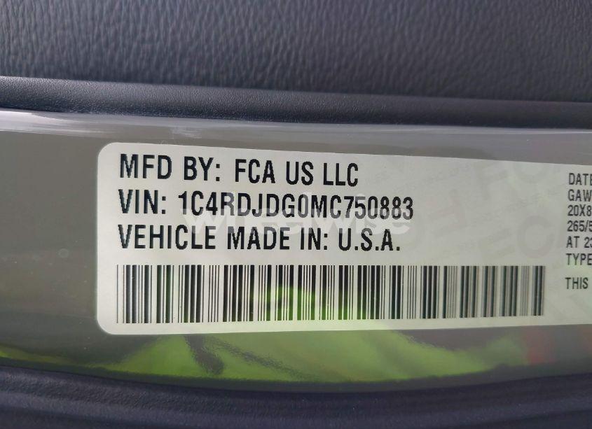 Photo 9 of 2021 Dodge Durango GT PLUS AWD (VIN 1C4RDJDG0MC750883)