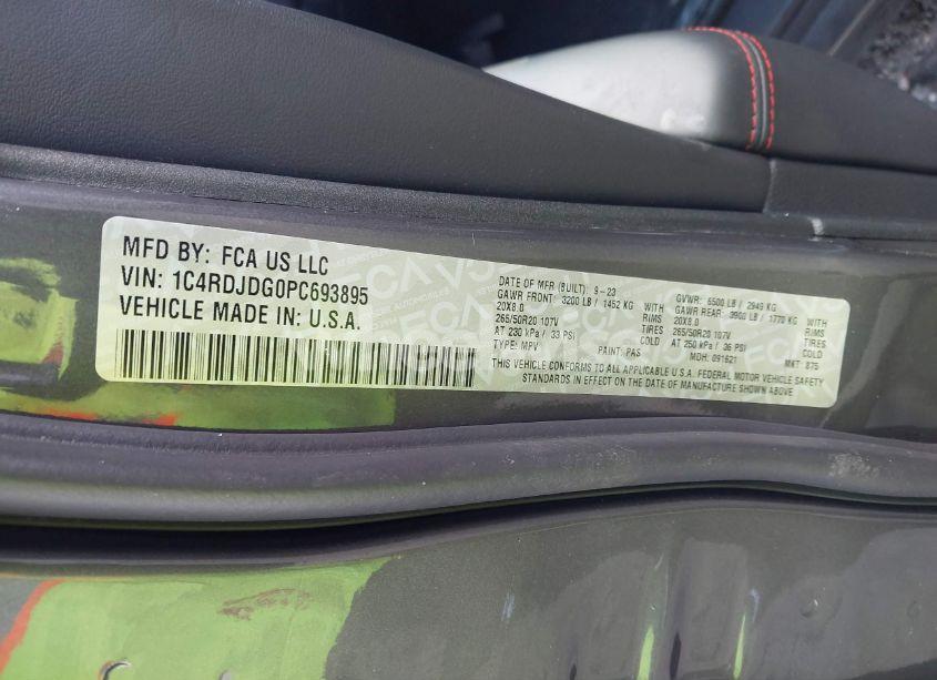 Photo 9 of 2023 Dodge Durango GT PREMIUM AWD (VIN 1C4RDJDG0PC693895)